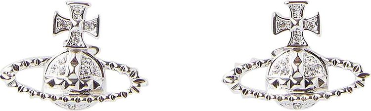 Vivienne Westwood Mayfair Bas Relief Earrings 'Rhodium Crystal'