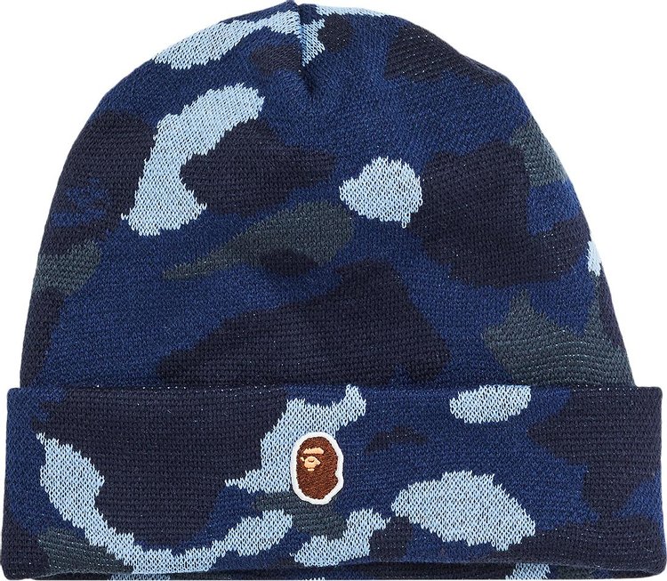 Buy BAPE Logo-Patch Camouflage Beanie 'Blue' - 001CPH701008I BLUE | GOAT