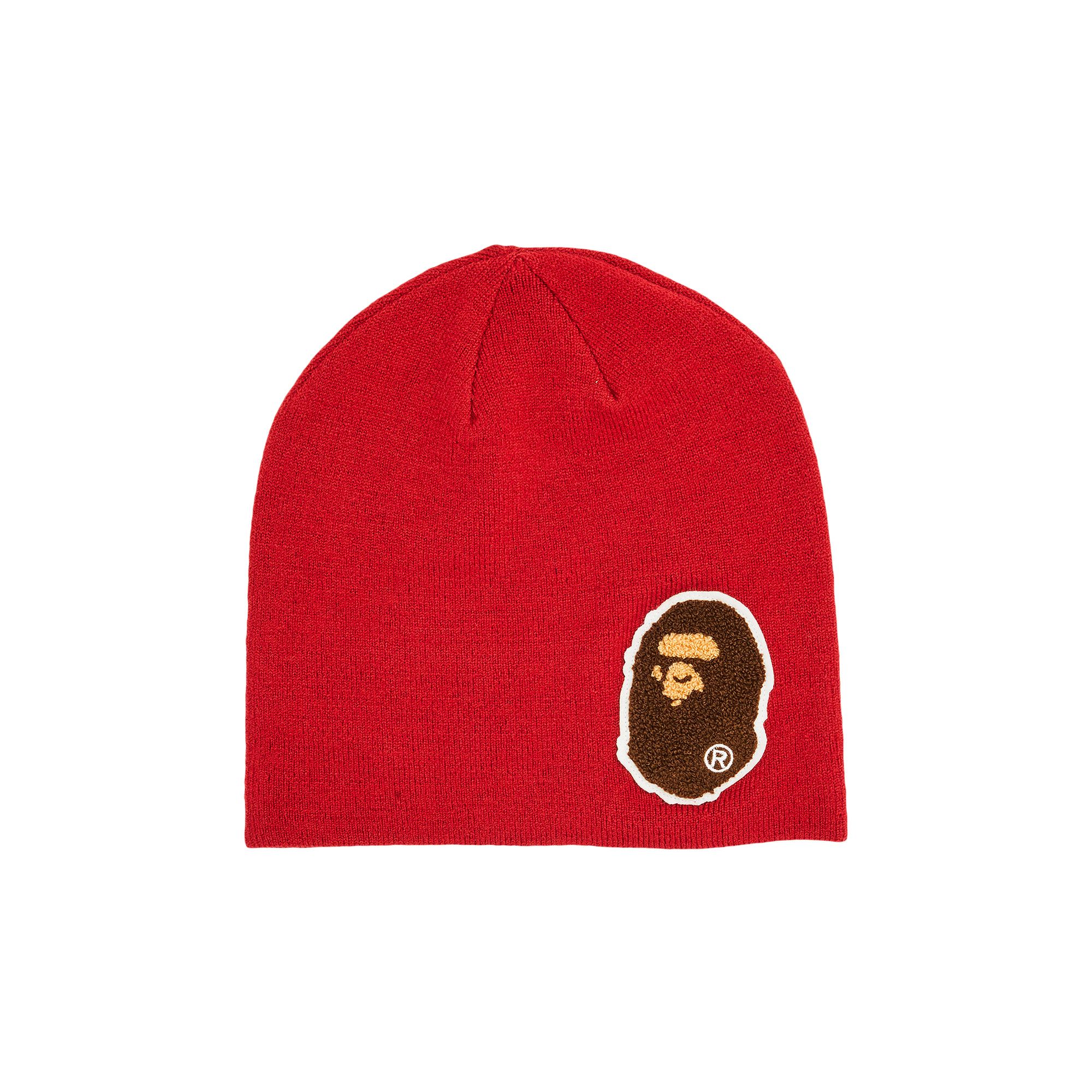 Buy BAPE Ape Patch Ribbed Beanie 'Red' - 001CPH801016M RED