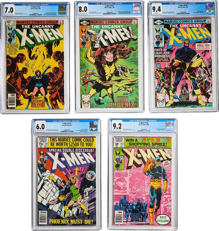 Marvel Comics Vintage 1980 Uncanny X-Men Dark Phoenix Saga Issue #134-138