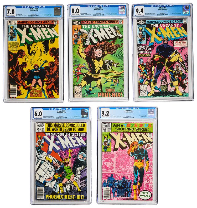 Marvel Comics Vintage 1980 Uncanny X Men Dark Phoenix Saga Issue 134 138