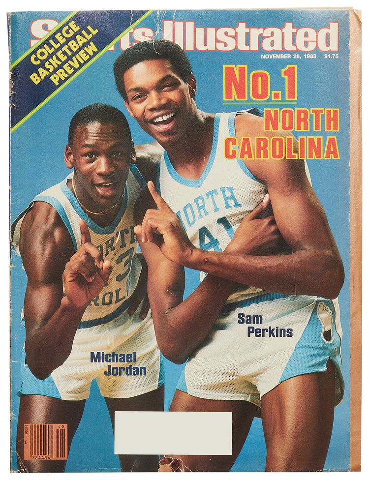 Sports Illustrated Vintage Michael Jordan And Sam Perkins No1 North Carolina November 28 1983 Issue