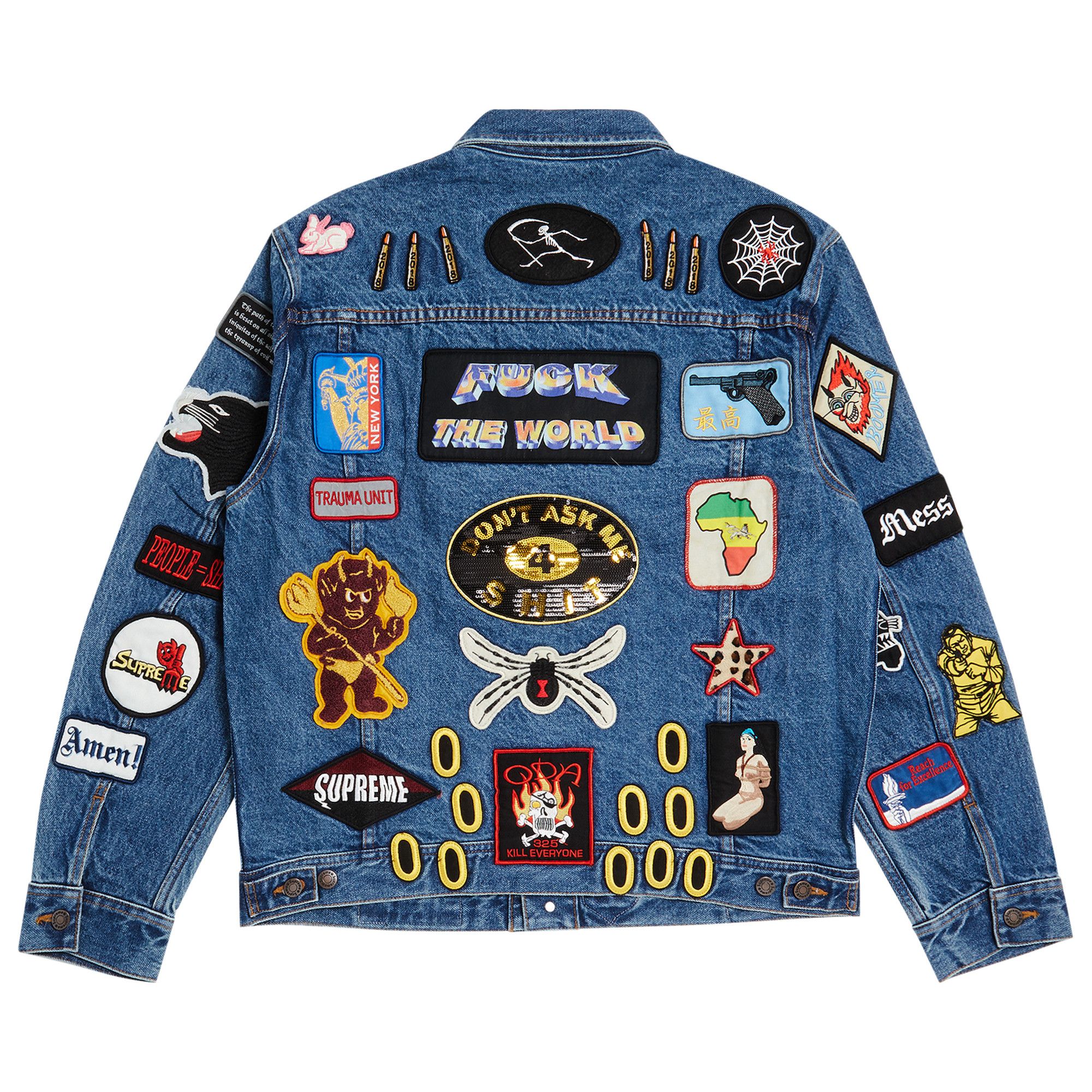 Supreme patches denim trucker jacket 2025