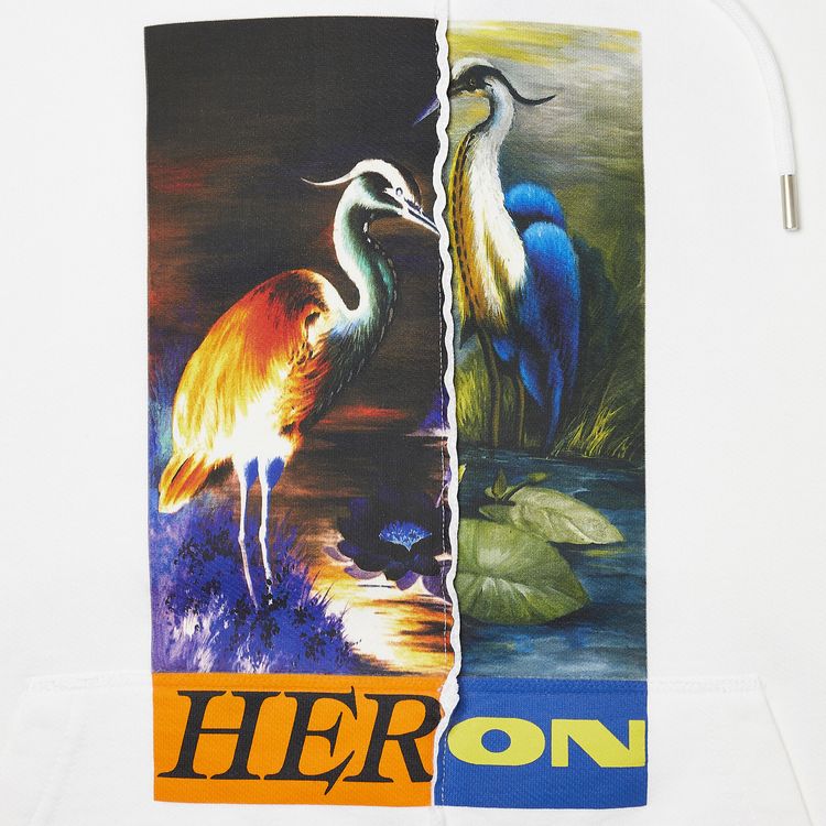 Heron Preston Split Light Herons Hoodie WhiteOrange