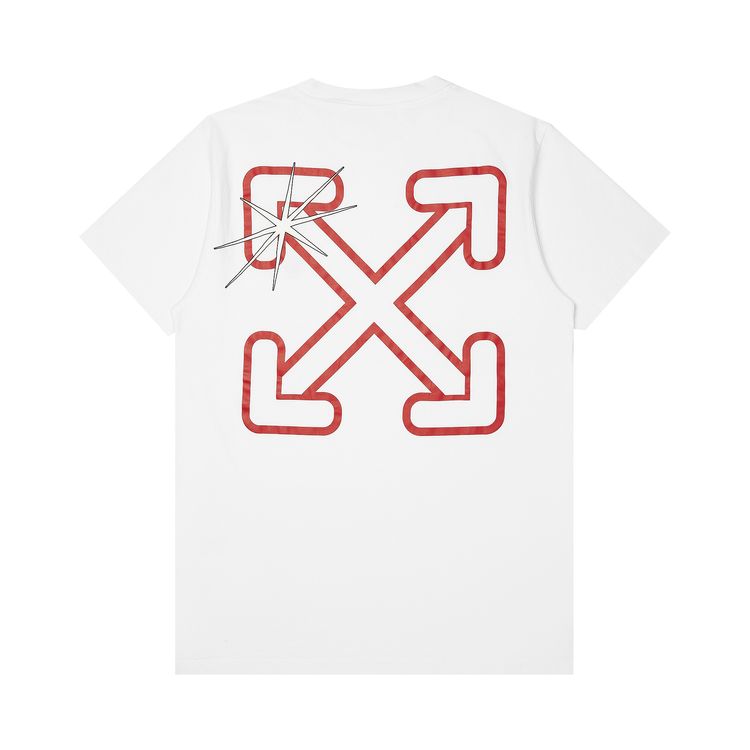 Off White Starred Arrow Slim Tee WhiteRed