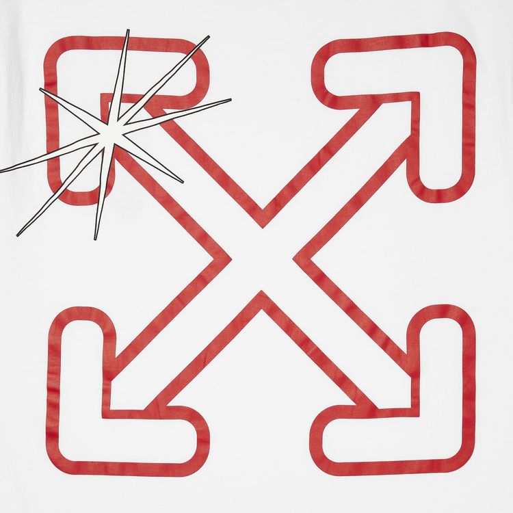 Off White Starred Arrow Slim Tee WhiteRed