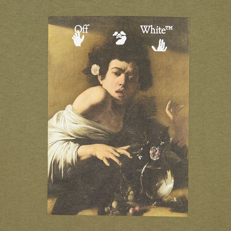 Off White Caravaggio Boy Double Sleeve Tee Green