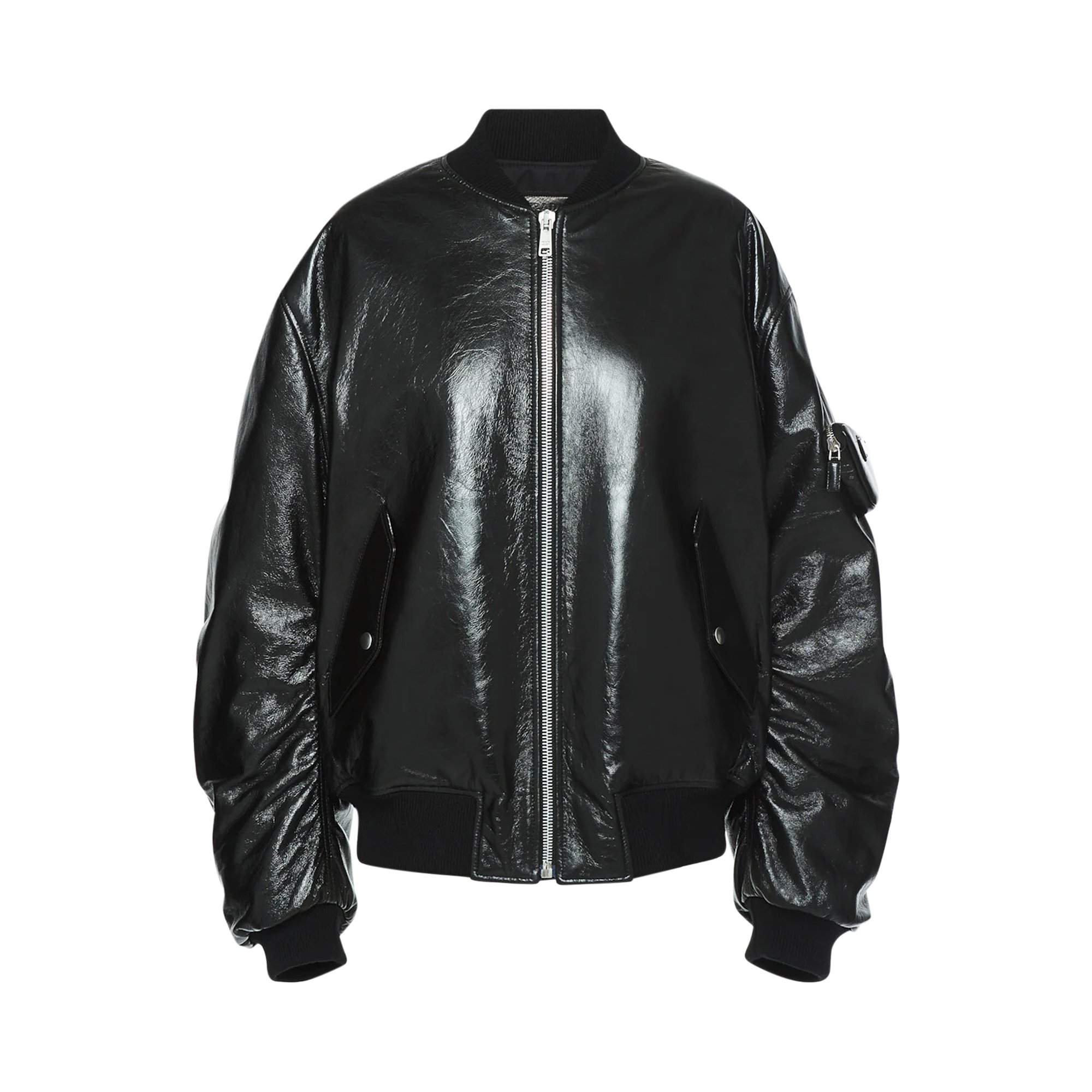 Buy Prada Oversized Nappa Leather Bomber Jacket 'Black' - 58A079 