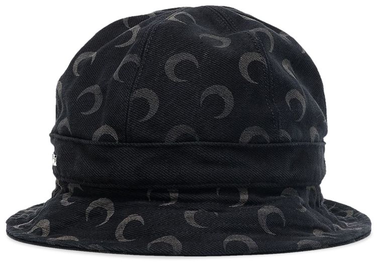 Marine Serre Moon Print Bucket Hat Black