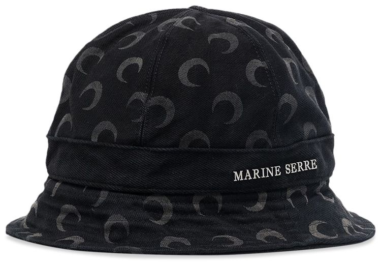 Marine Serre Moon Print Bucket Hat Black