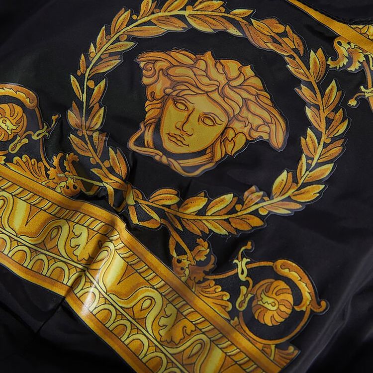 Versace Crete De Fleur Print Dog Rain Coat BlackGold