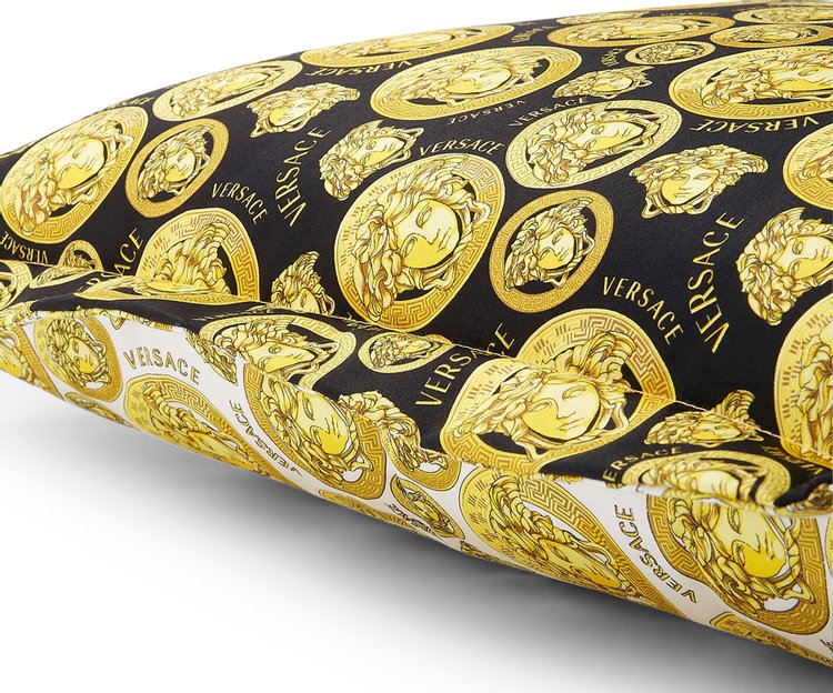 Versace Medusa Amplified Reversible Pillow WhiteGold