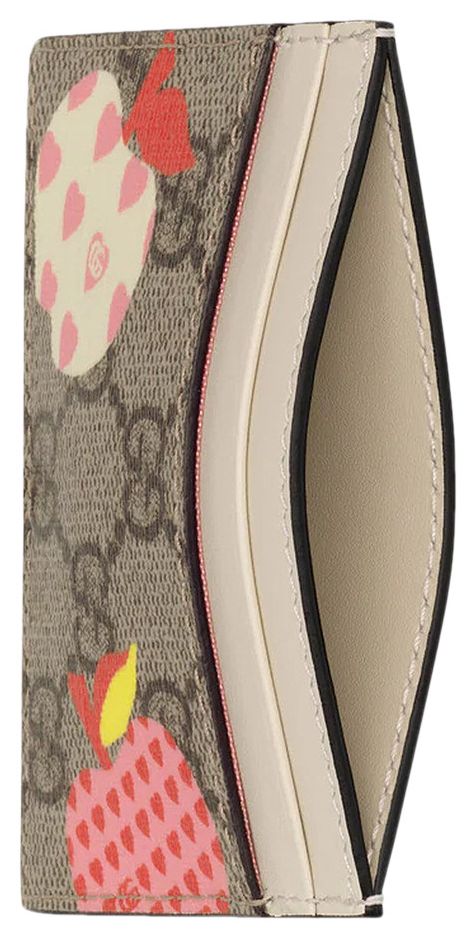 Gucci Les Pommes Card Case Wallet BeigeEbony