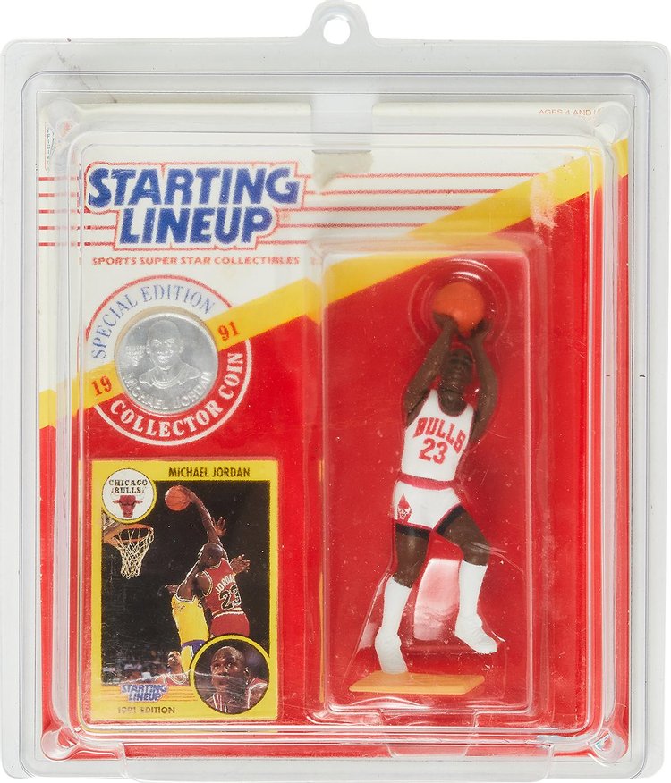 Starting Lineup 1991 Special Edition Collector Coin Michael Jordan Action Figure 'White/Red'