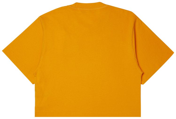 Off White Logo Patch Crop Tee Orange