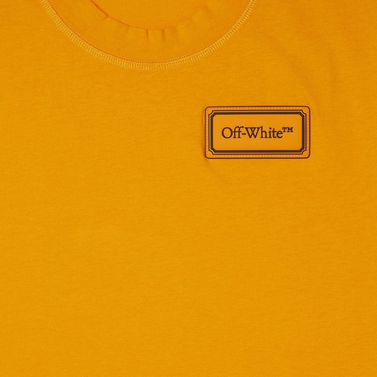 Off White Logo Patch Crop Tee Orange