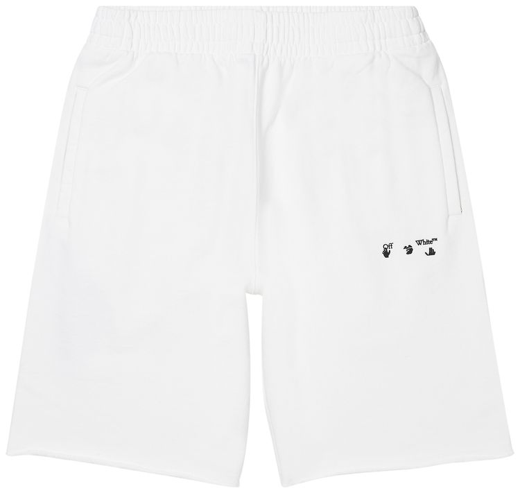 Off White Logo Sweatshorts White