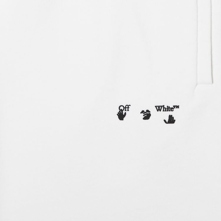 Off White Logo Sweatshorts White