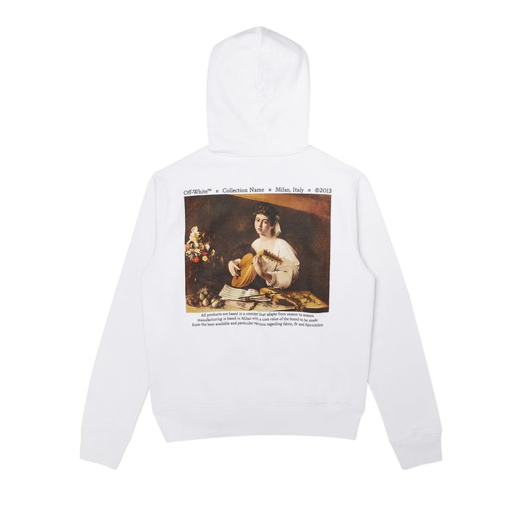 Off White Caravaggio Lute Slim Zip Hoodie WhiteMulticolor