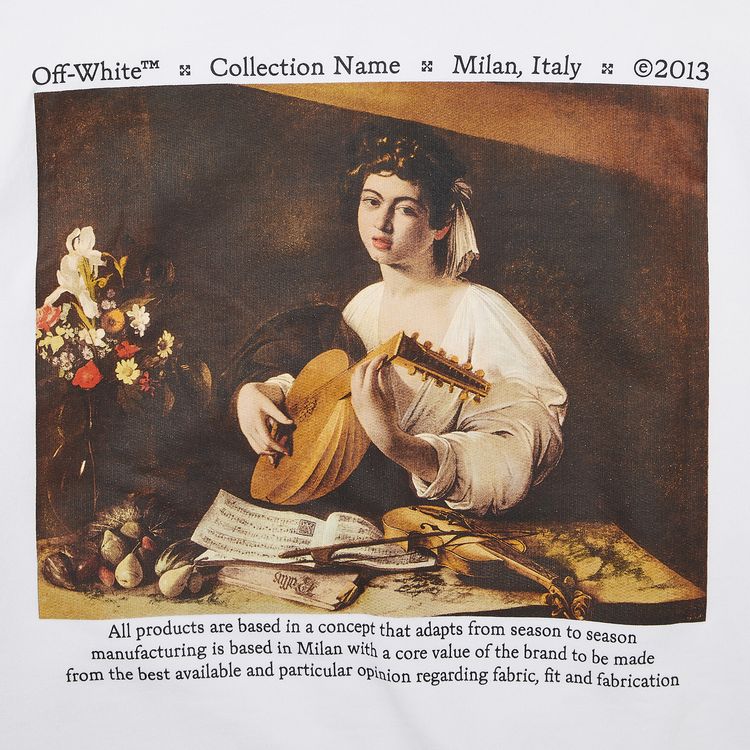 Off White Caravaggio Lute Slim Zip Hoodie WhiteMulticolor