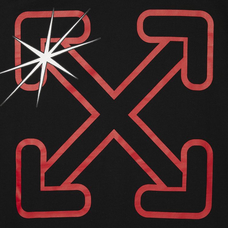 Off White Starred Arrow Over Hoodie BlackRed