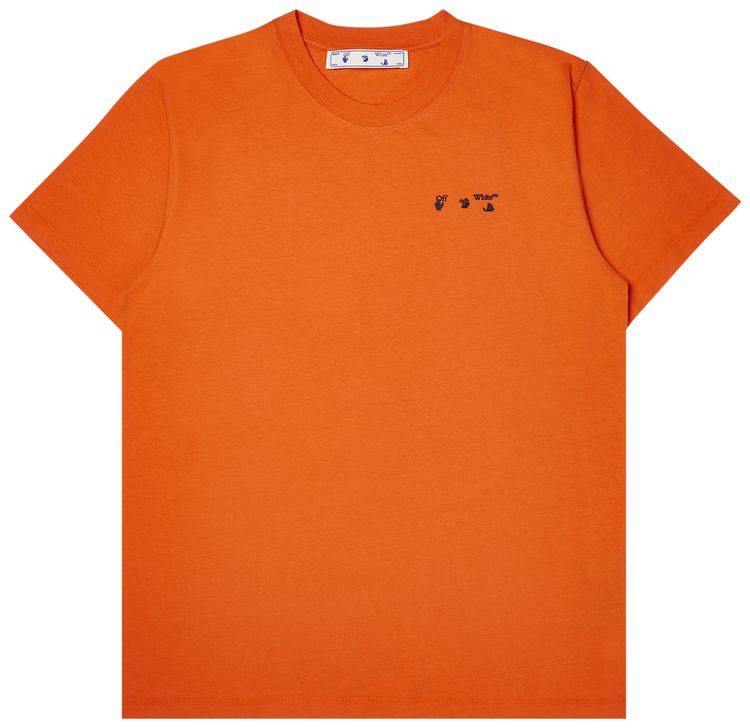 Off White Logo Slim Tee Orange