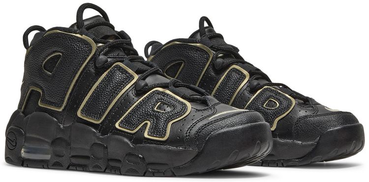 Nike Air More Uptempo GS Black Metallic Gold Star