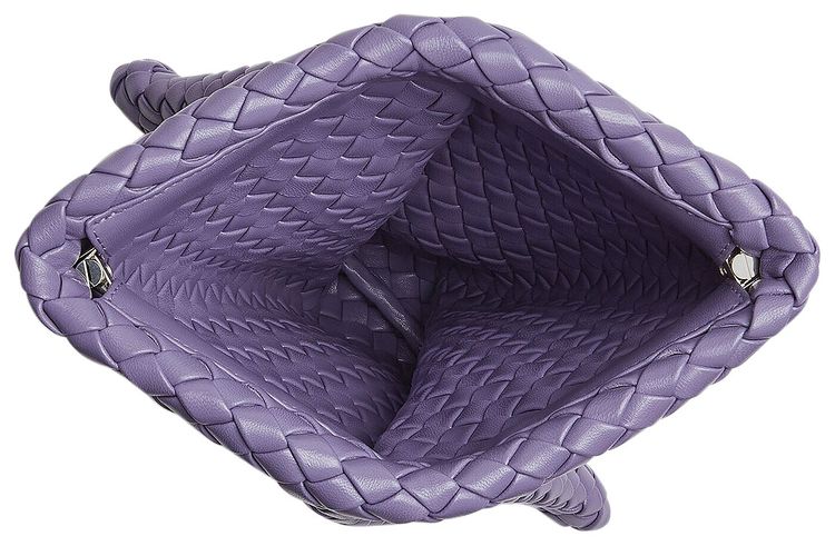 Bottega Veneta The Crisscross Twisted Quilted Clutch Lavender Silver