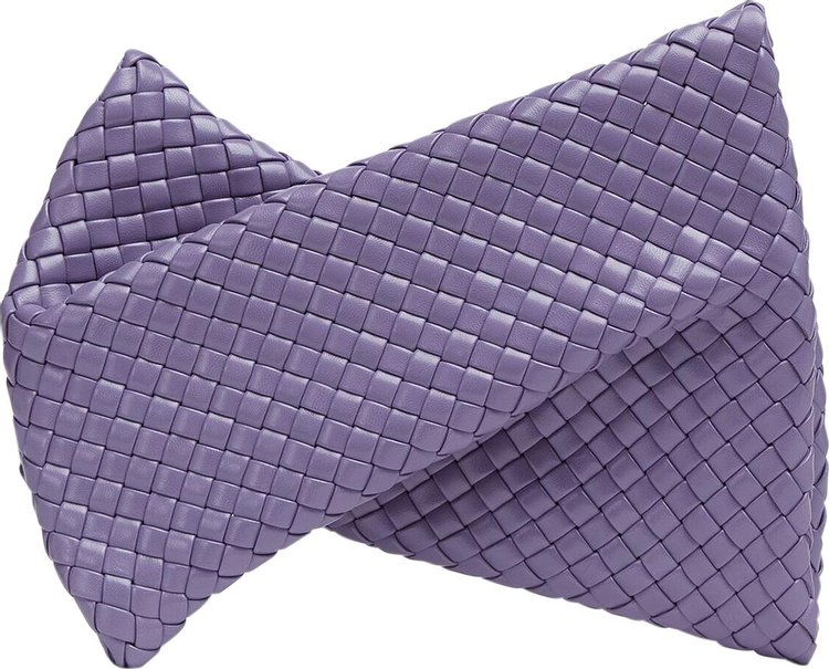 Bottega Veneta The Crisscross Twisted Quilted Clutch 'Lavender-Silver'