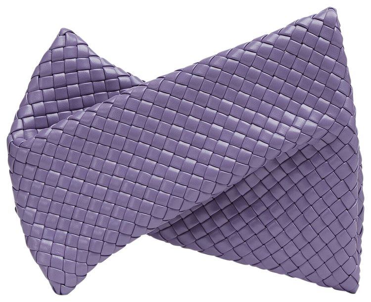Bottega Veneta The Crisscross Twisted Quilted Clutch Lavender Silver