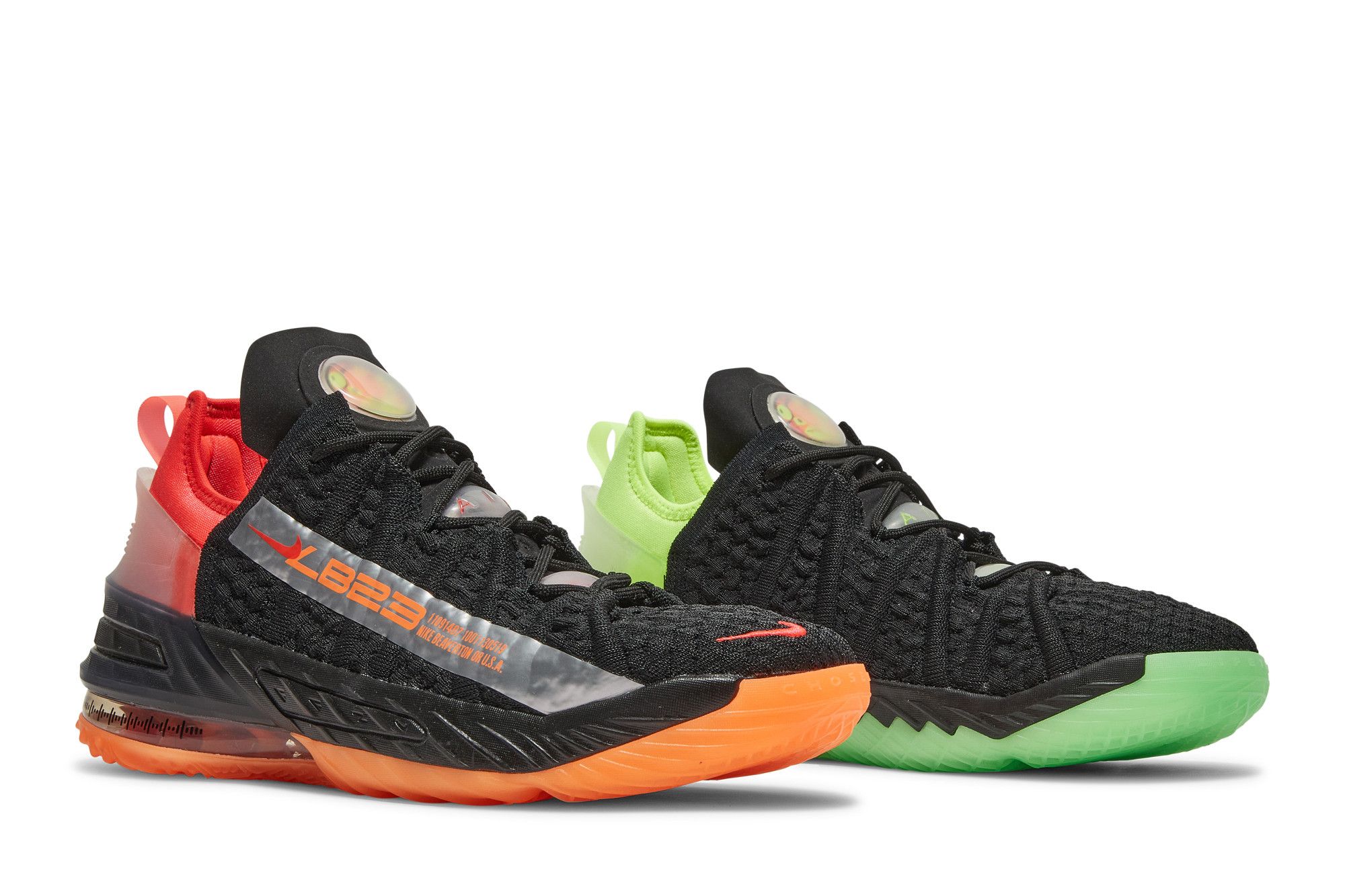 Lebron 18 black and orange store