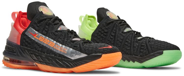 Nike LeBron 18 GS Black Crimson Volt
