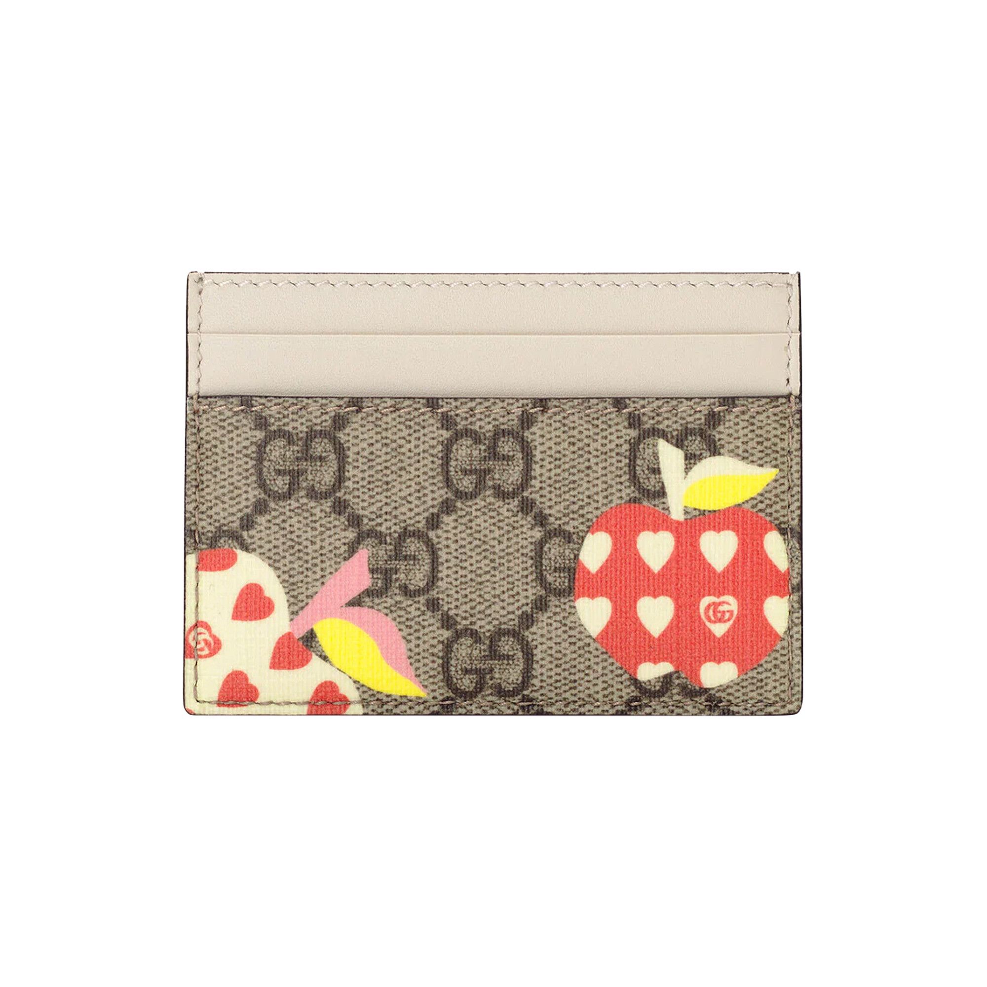 Buy Gucci Les Pommes Card Case Wallet 'Beige/Ebony' - 663923 22KAG 9799 |  GOAT