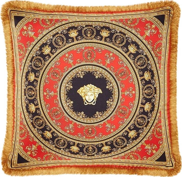 Versace Baroque Cushion 'Black/Gold/Red'