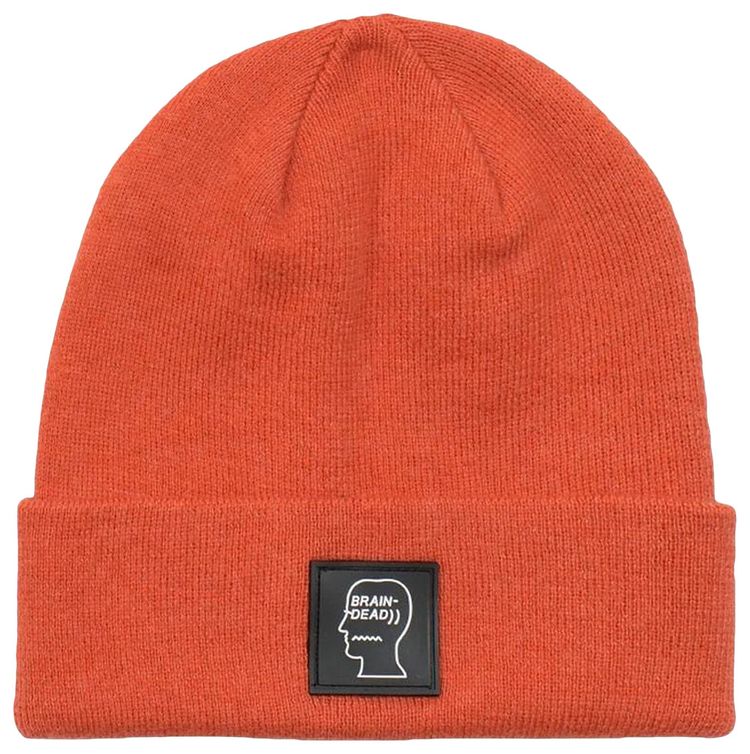 Brain Dead Logo Head Wool Beanie Terracotta