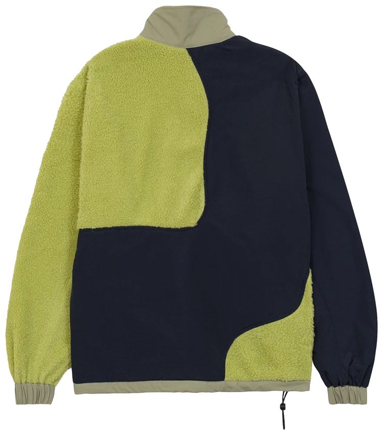 Brain Dead Paneled Sherpa Full Zip Jacket Lime