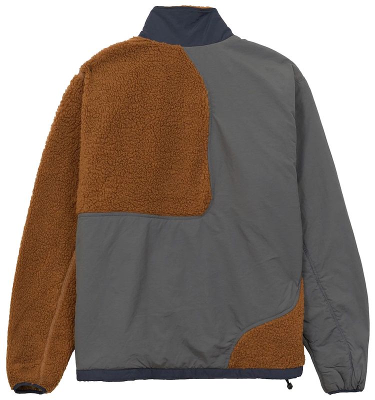 Brain Dead Paneled Sherpa Full Zip Jacket Brown