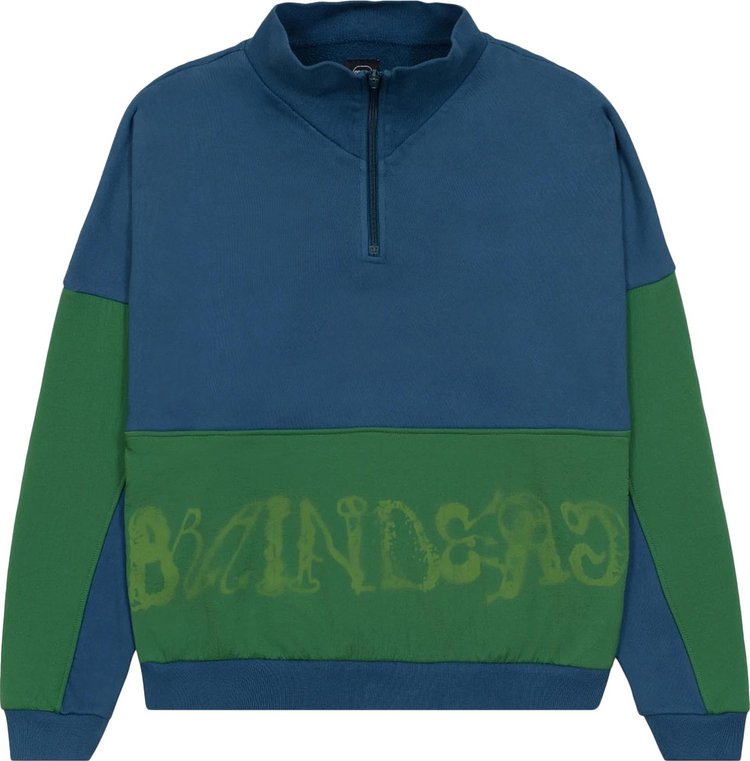 Brain Dead Sinister Screw Overlay Half Zip Fleece Mallard Green