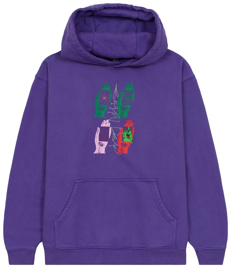 Brain Dead Throwing Hands Hooded Sweatshirt Purple