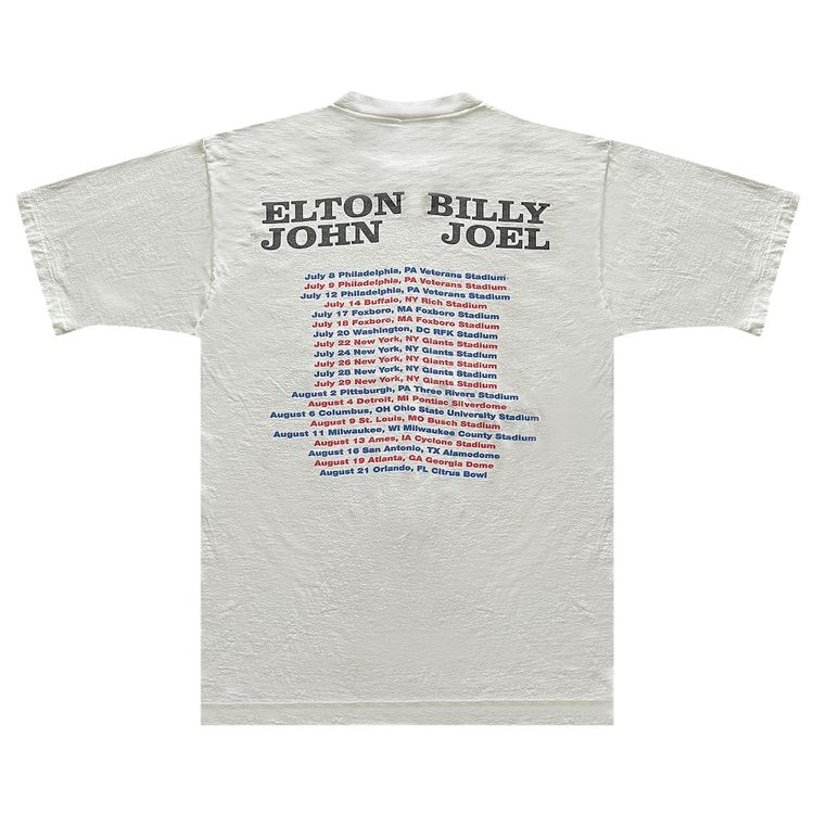 Vintage Elton John x Billy Joel Tour Tee White