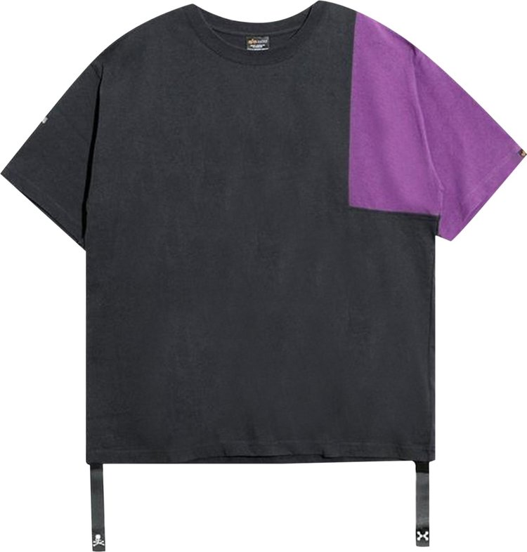 Buy C2H4 x Mastermind Japan x Alpha Industries Patchwork Logo Print T-Shirt  'Black/Purple' - TC1394 9060 | GOAT