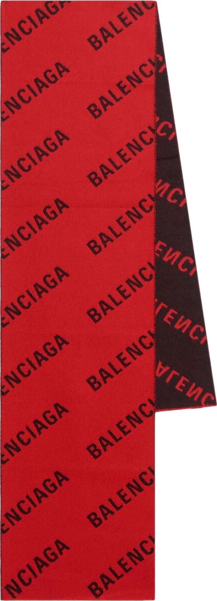 Balenciaga Macro Allover Logo Scarf 'Red/Black'