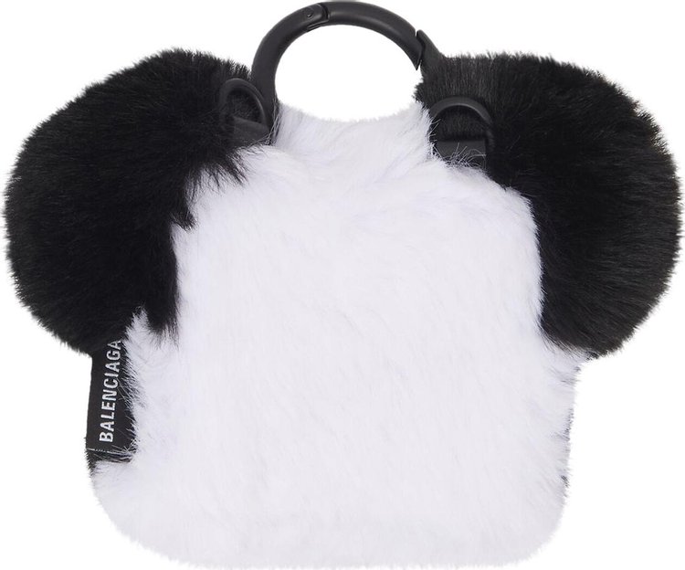 Balenciaga Fluffy Panda EarPods Holder With Strap BlackWhite