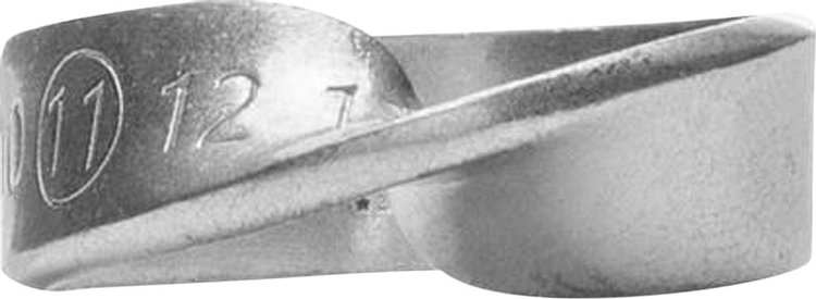 Maison Margiela Logo Engraved Twist Ring 'Silver'