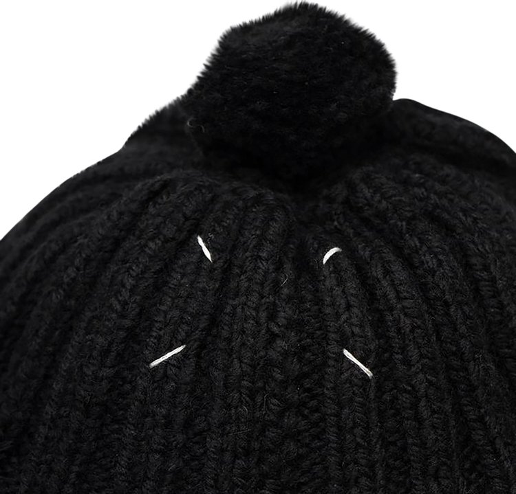 Maison Margiela Rib Knit Beret Black