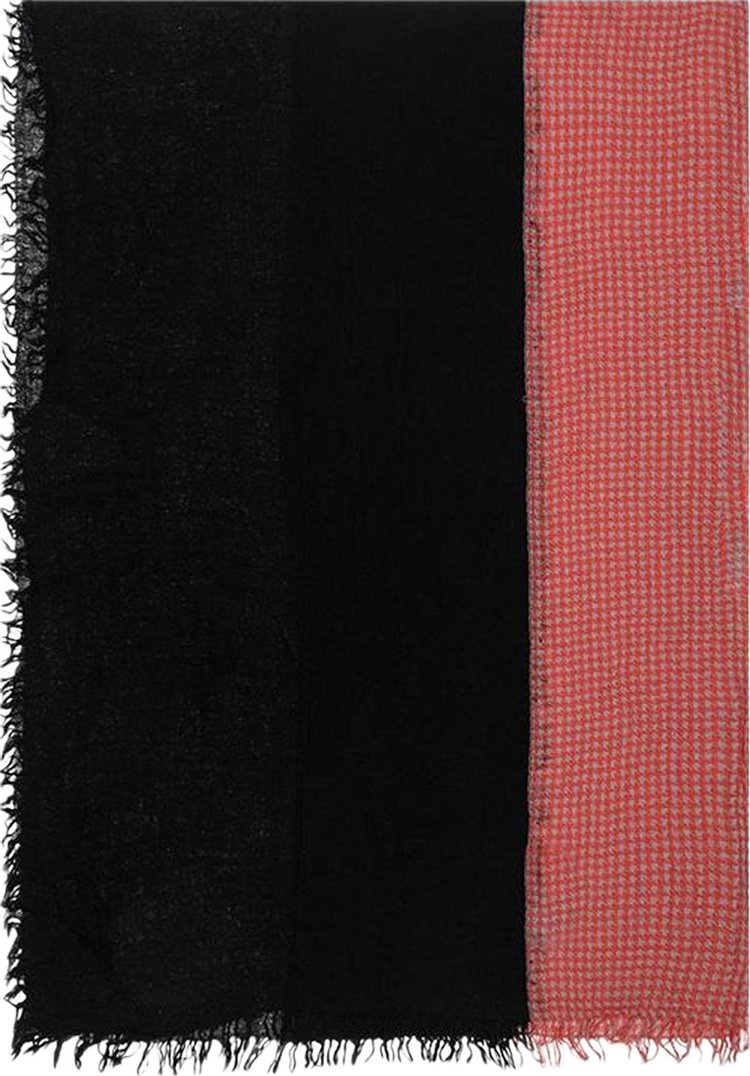 Yohji Yamamoto Two Tone Needle Punch Scarf 'Black/Red'