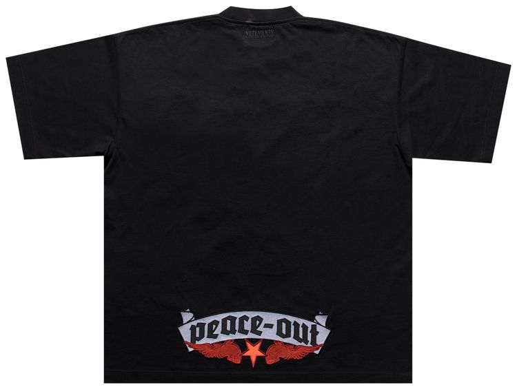 Vetements Devil Wears Vetements Patched T Shirt Black