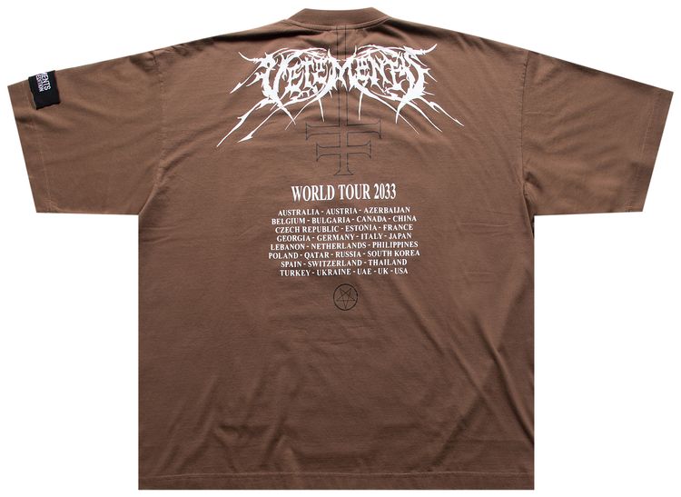 Vetements Metal Patched Logo T Shirt Brown