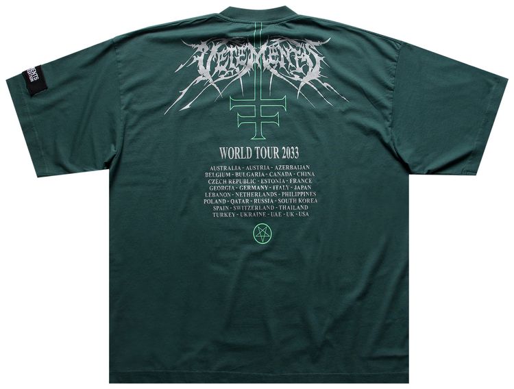 Vetements Metal Patched Logo T Shirt Green