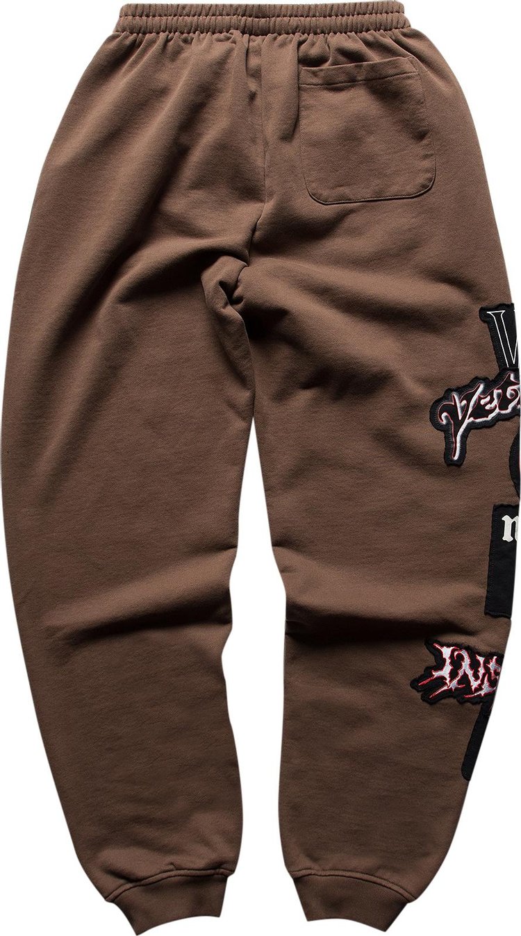 Vetements Metal Patched Logo Sweatpants Brown